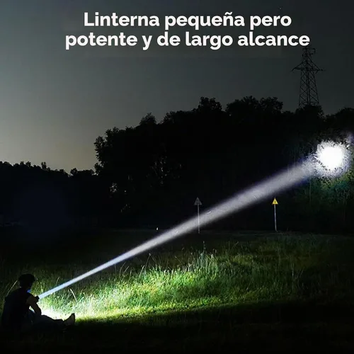 Vista 3 de Mini linterna recargable con imán, 1200 lúmenes Zoomable EDC Light
