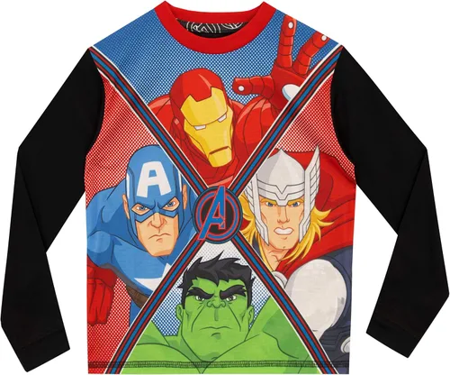 Vista 2 de Marvel Pijama de Iron Man Capitán América, Thor Hulk, Vengadores para niño