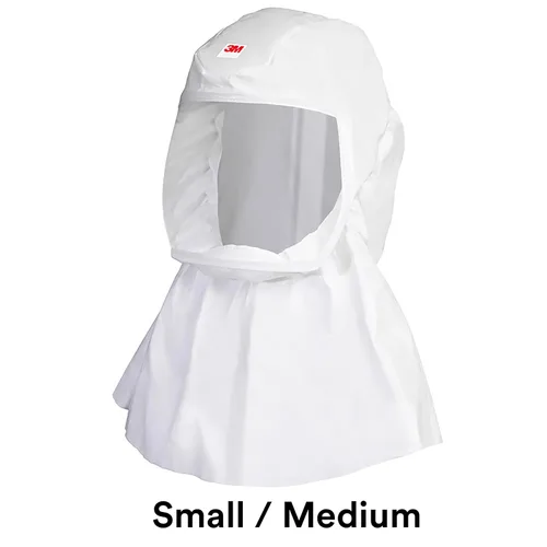 Vista 2 de 3M Versaflo S-433S-5 - Capucha con suspensión de cabeza integrada, pequeño/mediano, 5 EA/funda, color blanco