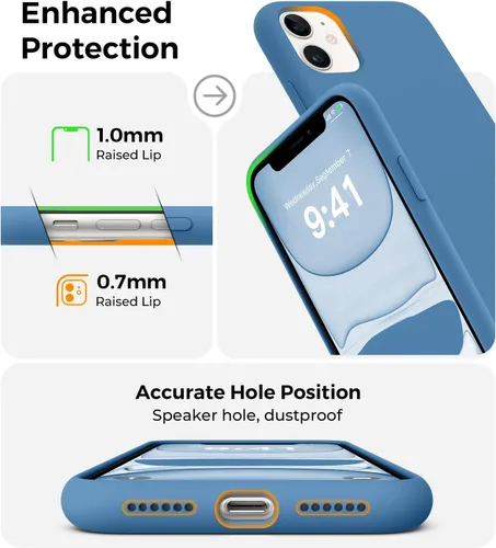 Vista 7 de AOTESIER Compatible con Funda iPhone 11, [Silicona de Grado Alimenticio] Protección Completa de Cuerpo Completo contra Caídas a Prueba de Golpes