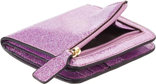 Vista 7 de Gostwo - Cartera compacta de piel genuina de lujo para mujer con bloqueo de RFID y ventana de identificación