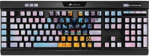 Vista 6 de Skinit Calcomanía de otra piel compatible con el teclado mecánico para juegos K95 RGB Platinum – Diseño de patrón de expresión facial con licencia
