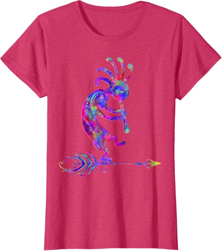 Vista 12 de Native American Kokopelli With Feather 2 - Camiseta Fan Fun, Negro, S