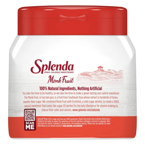 Vista 9 de SPLENDA Frasco edulcorante granulado a base de plantas sin calorías Monk Fruit, 9.8 onzas