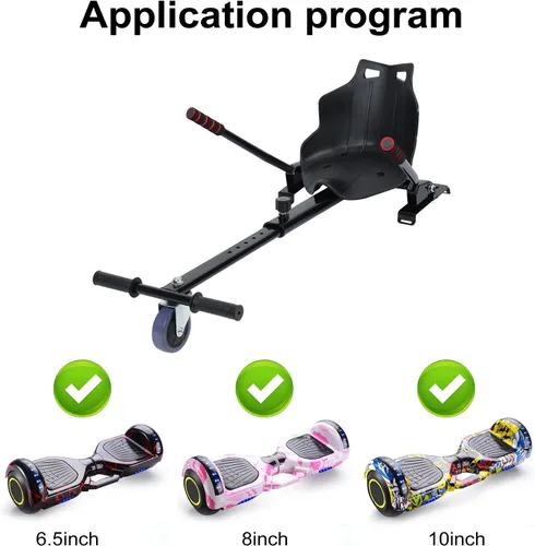 Vista 7 de Accesorio de asiento para aeropatineta, apto para aeropatinetas de 6.5 a 10 pulgadas, accesorio de Go Kart para niños y adultos, accesorio