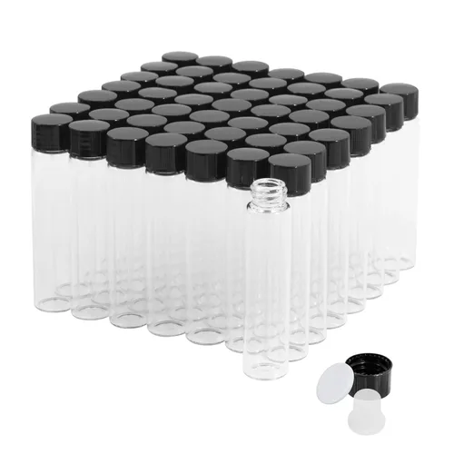 Vista 9 de 25 frascos pequeños de vidrio transparente de 1 fl oz con tapas de rosca