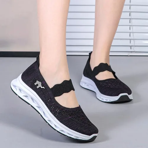 Vista 4 de Zapatos ortopédicos Mary Jane para mujer, malla transpirable, ligeros, suela suave, zapatos para diabéticos, zapatos de enfermera, zapatos