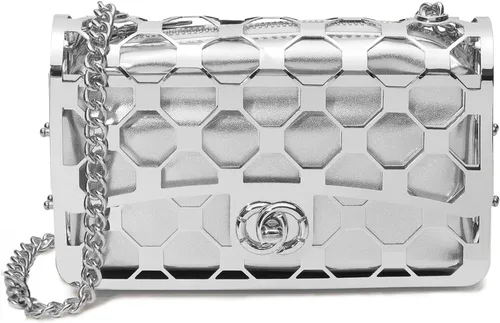Vista 9 de CARIEDO Bolso Elegante de Noche para Mujer, Elegante Bolso de Mano de Terciopelo Exquisito, Bolso de Metal Hueco, para Promesa, Boda, Fiesta
