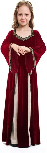 Vista 5 de Disfraz de princesa medieval para niños, disfraz renacentista de California para Halloween, cosplay