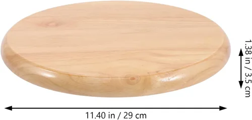 Vista 2 de Housoutil Taburete redondo de madera de repuesto, 4 piezas, parte de asiento para decoración del hogar, diseño resistente para cocina y comedor