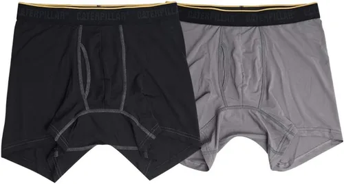 Vista 2 de Caterpillar Paquete de 2 calzoncillos tipo bóxer de malla deportiva para hombre, NegroGris