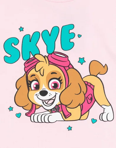 Vista 7 de Paw Patrol Conjunto de vestido y leggings para niñas pequeñas Skye Rescue Pup Pink Sweat Jumper Pantalones crema