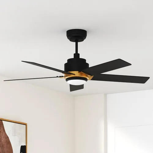 Vista 2 de SMAAIR - Ventiladores de techo inteligentes con luces y control remoto, ventilador de techo de perfil bajo de 52 pulgadas con luz LED regulable