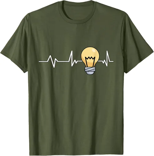 Vista 75 de Bombilla Heartbeat bombilla regalo bombilla bombilla camiseta Negro