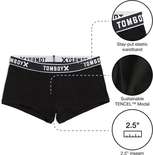 Vista 2 de TomboyX Ropa interior corta para mujer, de algodón, elástica, cómoda, (3XS-6X)