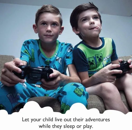 Vista 2 de Minecraft Conjunto de pijama de algodón para niños grandes Minería