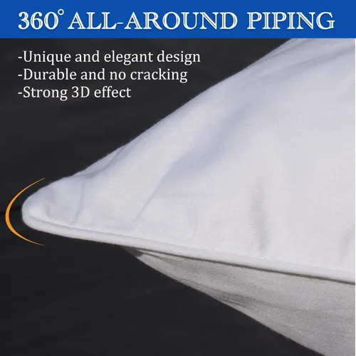 Vista 5 de Protectores de almohada con cremallera, tamaño estándar, fundas de almohada 100% algodón para cabello y piel, protector de almohada suave y cómodo