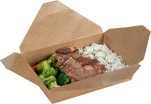 Vista 60 de Restaurantware Contenedor desechable para llevar, 30 oz / #1, negro