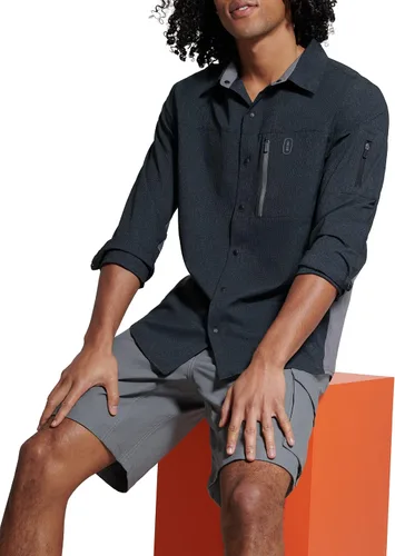 Vista 4 de BASS OUTDOOR Camisa tejida con botones a cuadros para hombre