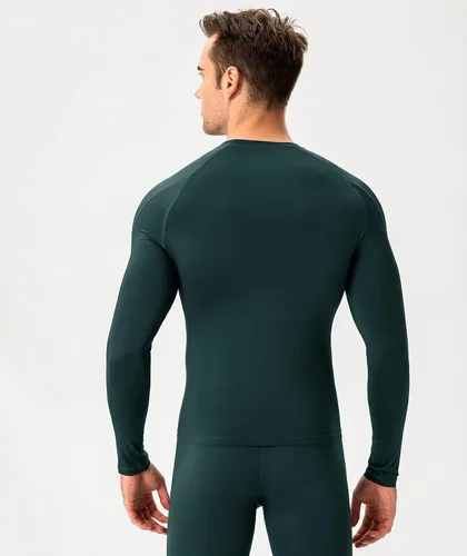 Vista 8 de Camiseta de compresión para hombre, manga larga, atlética, entrenamiento, camiseta deportiva activa, capa base, camiseta de ajuste seco