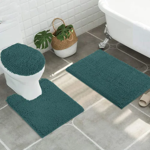 Vista 31 de Tapetes de baño pequeños de felpilla de 22 x 14 pulgadas, tapetes de baño absorbentes de felpa, de secado rápido, suaves y lavables a máquina