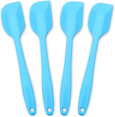 Vista 8 de Espátula de silicona de 4 piezas, espátulas de goma antiadherentes resistentes al calor con núcleo de acero inoxidable
