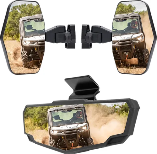 Vista 8 de A & UTV PRO Espejo retrovisor central para Can-Am Defender MAX Polaris Ranger 570 900 1000 accesorios de tripulación 2015-2024, espejo trasero