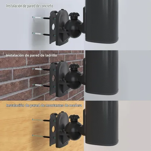 Vista 7 de WALI Soporte de altavoz de sonido envolvente pequeño con ángulo de Negro