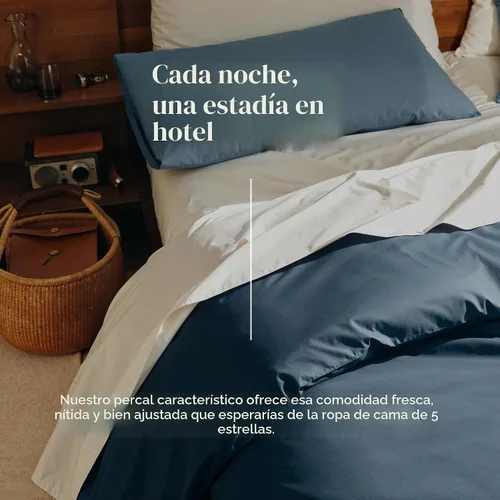 Vista 6 de Brooklinen Funda de edredón de percal de lujo, 100% algodón, fresca, nítida, lazos de esquina extralargos, cierre de botones, suave y transpirable
