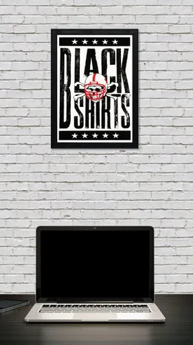 Vista 4 de Nebraska Cornhuskers Gift - Blackshirts Letterpess Poster - Officially Licensed Art Print - 13x19" - Husker Gift (Add Black Framed)