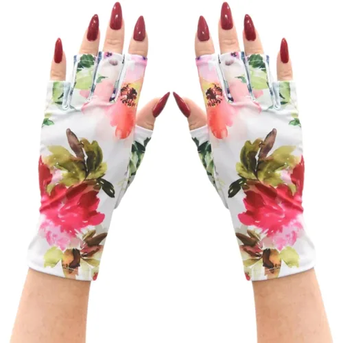Vista 9 de ManiGlovz - Guantes de uñas originales con protección UPF 50+ UV Manicura de gel y guantes anti UV sin dedos para mujeres Se pueden utilizar