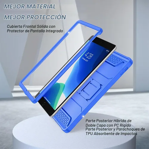 Vista 4 de Soke Funda para iPad de 9ª/8ª/7ª generación de 10.2 pulgadas (versión 2021/2020/2019), con protector de pantalla integrado y soporte, funda