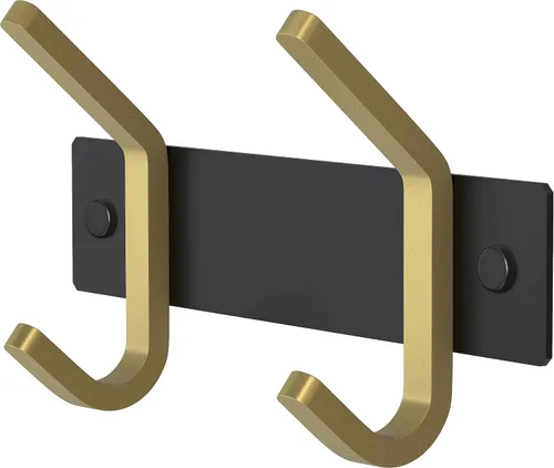 Vista 16 de Perchero de Abrigos Pequeño Negro Mate para Pared – Riel de Ganchos de Acero Inoxidable de 6 Pulgadas con 2 Ganchos Dobles para Abrigos