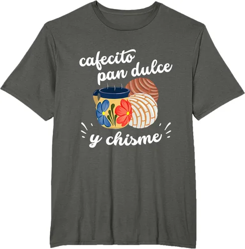 Vista 5 de Camiseta Cafecito Pan Dulce y Chisme Mexican Hispanic Pride Breakfast Negro