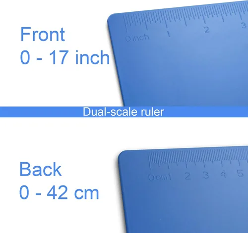 Vista 4 de Acocony Portapapeles de 11 x 17 pulgadas, con regla, portapapeles extra grande, clip de perfil bajo, 11 x 17 pulgadas, plástico azul, paquete de 1