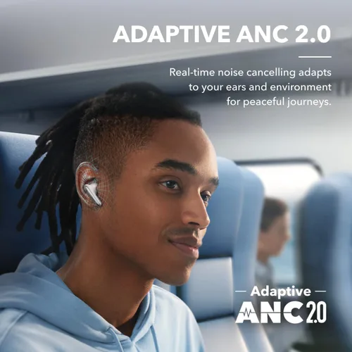 Vista 3 de soundcore Liberty series ANC Earbuds, Dolby Audio, Liberty 4 NC, Transparente Color blanco Blanco transparente