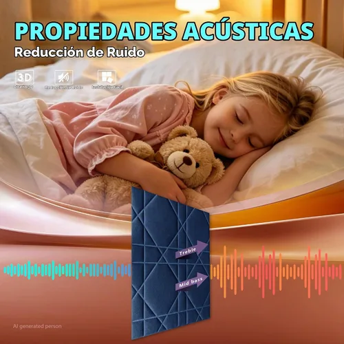 Vista 5 de Paneles de pared 3D de terciopelo para decoración de pared interior despegar y pegar, paneles de pared 3D con textura geométrica insonorizada