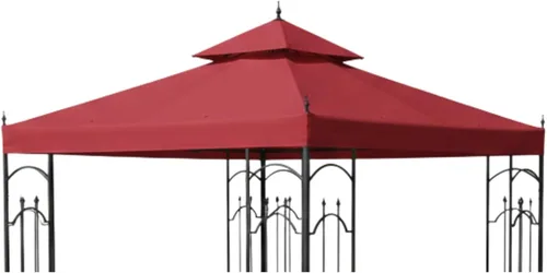 Vista 5 de Garden Winds Cubierta superior de repuesto de ajuste personalizado compatible con The Hampton Bay 61821, HD-61821 Arrow Gazebo - Classic Sand Beige