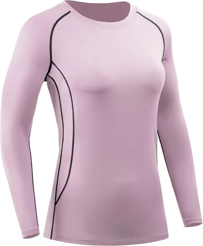 Vista 12 de CADMUS Paquete de 1 o 3 camisetas de entrenamiento de manga larga para mujer, camiseta de compresión de ajuste seco para correr