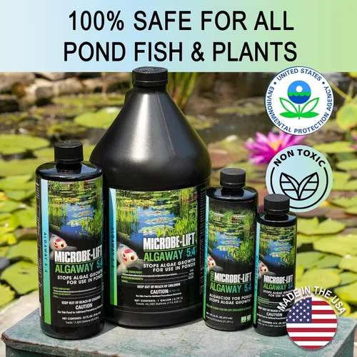 Vista 4 de MICROBE-LIFT ALGA08 Algaway 5.4 Tratamiento de control de algas para estanques y jardines acuáticos, seguro para peces koi, peces dorados, plantas