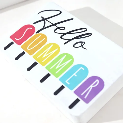 Vista 7 de Letrero de bandeja escalonada con texto en inglés «Hello Summer» – Letrero envejecido, decoración rústica, mini letrero, decoración de granja