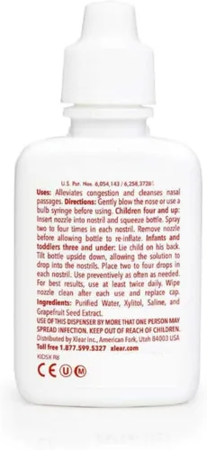 Vista 3 de Xlear Spray nasal salino natural de xilitol para niños, descongestionante diario, hidratante de nariz, 0.75 onzas líquidas (paquete de 2)