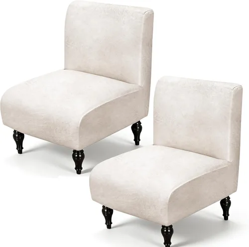 Vista 17 de ANARACHON Funda para silla decorativa sin brazos, extraíble, lavable, antideslizante, protector de muebles para el hogar, hotel, sala de estar