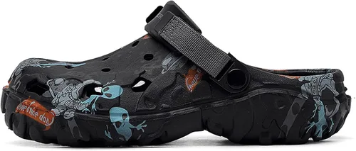 Vista 4 de SECHRITE Zuecos para hombre deportivos al aire libre, antideslizantes, con amortiguación, para playa, sandalias de casa con correa trasera ajustable