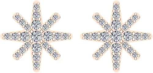 Vista 3 de Pendientes de diamante Starburst pavimentar diamantes tachuelas de oro de 14 quilates (12 ctw) (G,SI)