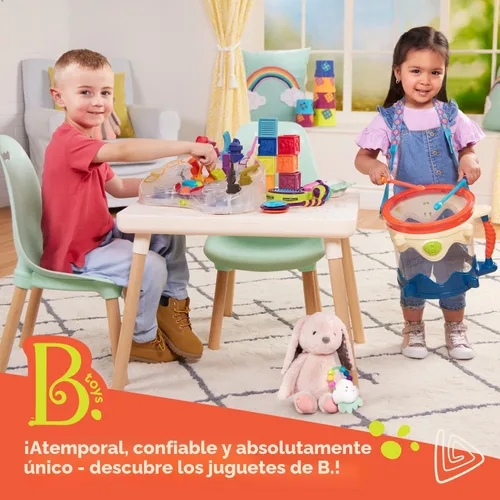 Vista 5 de B. toys Animales de peluche, Happy Hues Gerry Grey Hipopótamo, juguetes Hipopótamo Gris