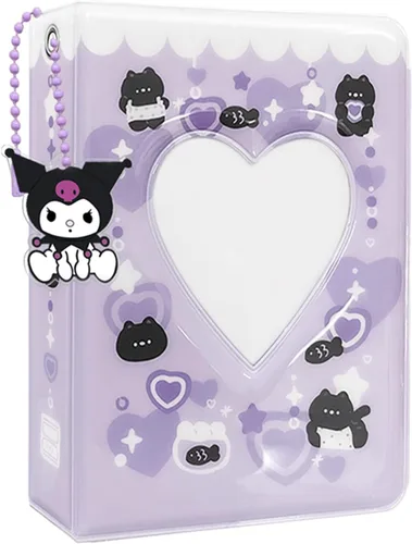 Vista 8 de Carpeta para tarjetas fotográficas Kpop de 3 pulgadas, bonito álbum de fotos, portátil, álbum de tarjetas de fotos Kpop con bonito colgante