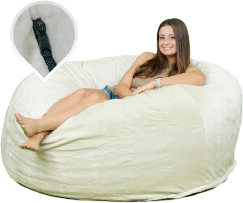 Vista 10 de ULTIMATE SACK 5000 (5 pies) Funda para silla puff en varios colores: Solo funda (5000, piel marrón)