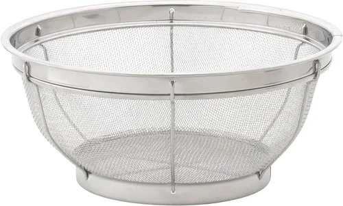 Vista 7 de HIC Kitchen Colador perforado con asas, acero inoxidable 18/8, 7.5 pulgadas