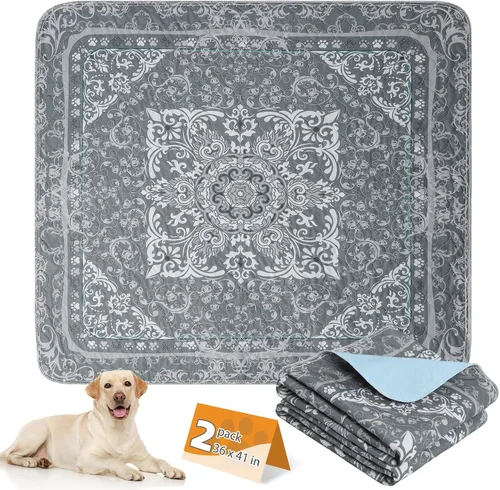 Vista 35 de KOOLTAIL Almohadillas lavables para orina de perros, paquete de 2 almohadillas de entrenamiento súper absorbentes reutilizables impermeables